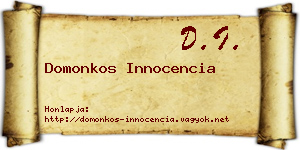 Domonkos Innocencia névjegykártya